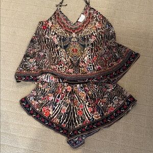 Camilla Colorful Animal Print Sleeveless Top and Shorts Set